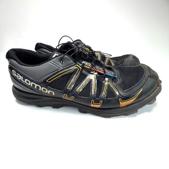 Salomon Fellraiser Trail Running Shoes Mens 11.5 Black Quicklace Hiking